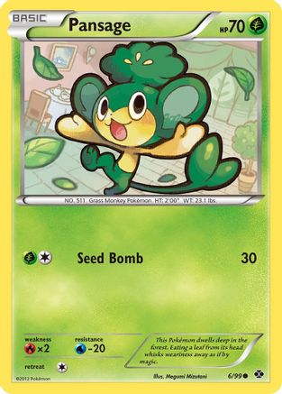 Pansage 006  - Reverse Holofoil Next Destinies - Common
