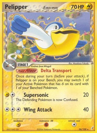 Pelipper (Delta Species) 026/100  Crystal Guardians - Rare