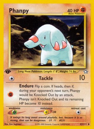 Phanpy 043/111  - 1st Edition Neo Genesis - Uncommon