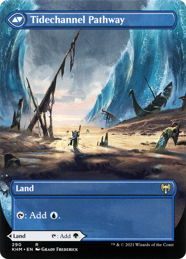 Barkchannel Pathway (Borderless) (KHM-290) - Kaldheim: (Showcase) (Borderless) Foil
