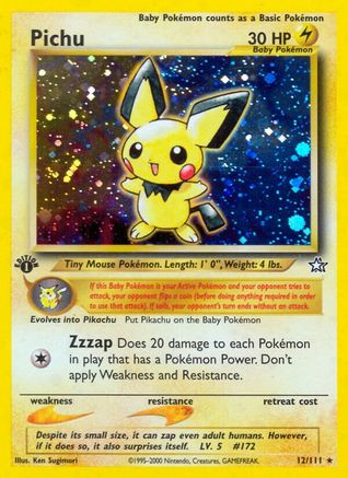 Pichu 012/111  - Unlimited Holofoil Neo Genesis - Holo Rare