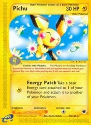 Pichu (58) 058  - Reverse Holofoil Expedition - Rare