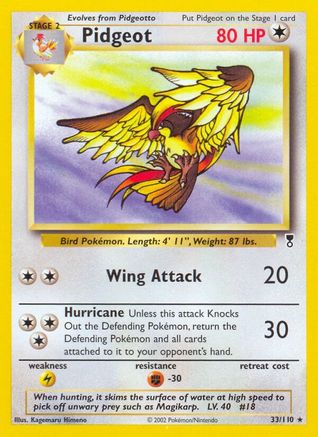 Pidgeot 033  - Reverse Holofoil Legendary Collection - Rare