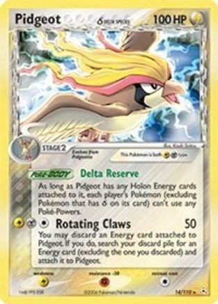 Pidgeot (Delta Species) 014/110  - Reverse Holofoil Holon Phantoms - Holo Rare