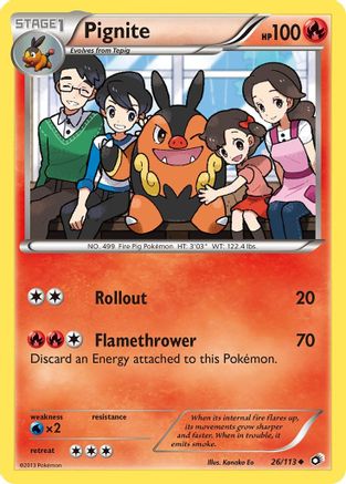 Pignite 026/113  - Reverse Holofoil Legendary Treasures - Uncommon