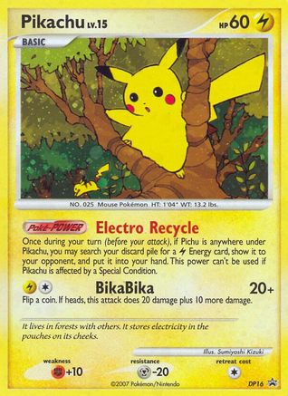 Pikachu DP16  - Holofoil Diamond and Pearl Promos - Promo