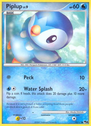 Piplup 015/017  - Holofoil POP Series 6 - Common