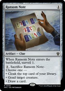 Ransom Note (V.1)⁣ - Commander: Murders at Karlov Manor⁣ (Rare)⁣ [45]
