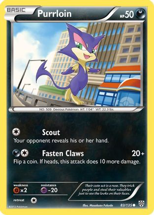Purrloin (83) 083  - Reverse Holofoil Plasma Storm - Common