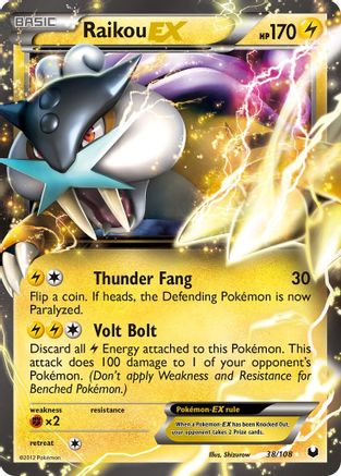 Raikou EX 038  - Holofoil Dark Explorers - Ultra Rare