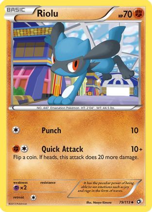 Riolu 079  - Reverse Holofoil Legendary Treasures - Uncommon