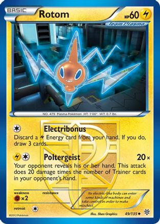 Rotom (Team Plasma) 049/135  - Reverse Holofoil Plasma Storm - Uncommon