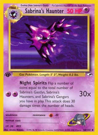 Sabrina's Haunter 058/132  - Unlimited Gym Heroes - Uncommon