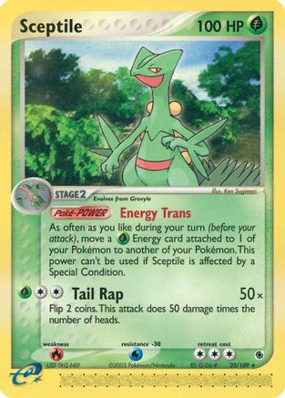 Sceptile 020/109  - Reverse Holofoil Ruby and Sapphire - Rare