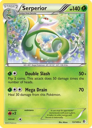 Serperior 013  - Reverse Holofoil Boundaries Crossed - Holo Rare