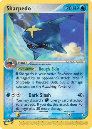 Sharpedo 022  - Reverse Holofoil Ruby and Sapphire - Rare