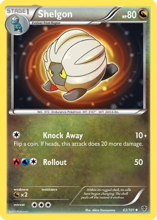 Shelgon 063  - Reverse Holofoil Plasma Blast - Uncommon