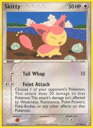 Skitty 041/100  - Reverse Holofoil Crystal Guardians - Uncommon