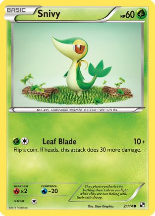 Snivy (2) 002  Black and White - Common