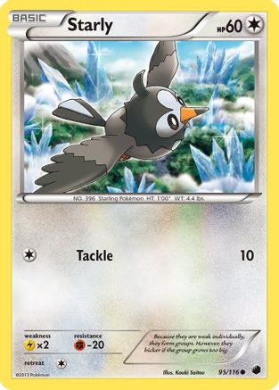 Starly 095  - Reverse Holofoil Plasma Freeze - Common