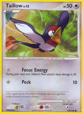 Taillow 124  - Reverse Holofoil Legends Awakened - Common