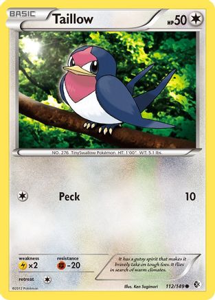 Taillow 112  - Reverse Holofoil Boundaries Crossed - Common