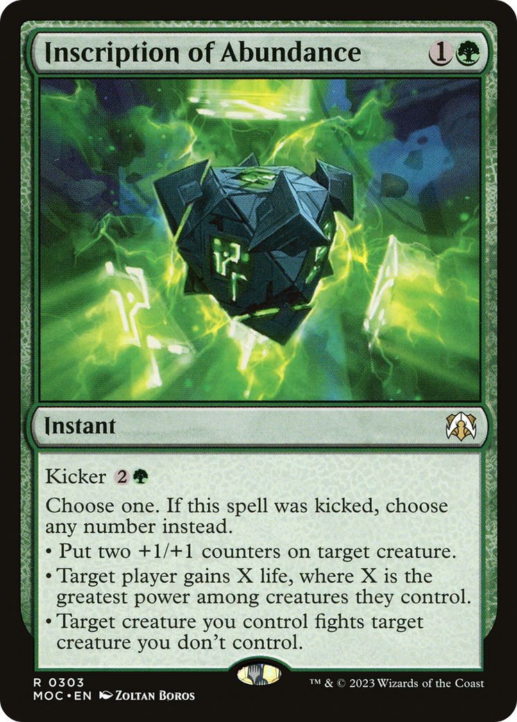 Inscription of Abundance⁣ - Commander: March of the Machine⁣ (Rare)⁣ [303]