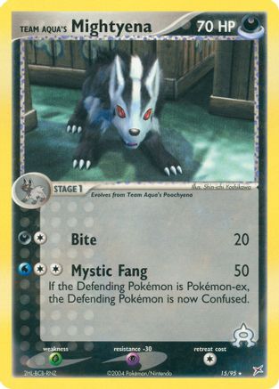 Team Aqua's Mightyena 015/95  - Reverse Holofoil Team Magma vs Team Aqua - Rare