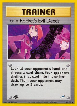 Team Rocket's Evil Deeds 103  - Unlimited Neo Destiny - Uncommon