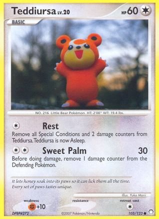 Teddiursa 105/123  - Reverse Holofoil Mysterious Treasures - Common