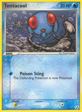 Tentacool 066/92  - Reverse Holofoil Legend Maker - Common