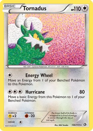 Tornadus 108  - Reverse Holofoil Legendary Treasures - Holo Rare