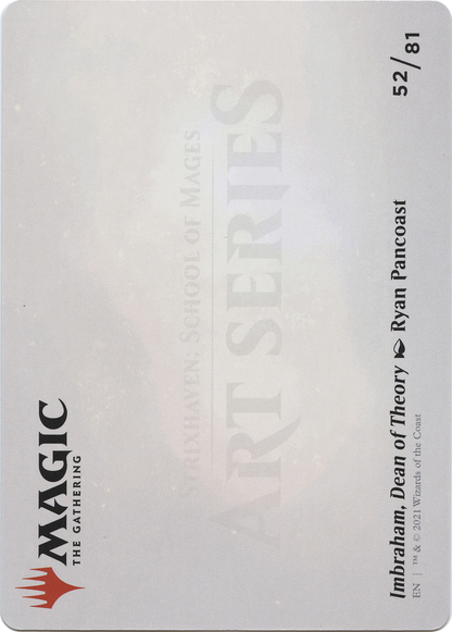 Imbraham, Dean of Theory // Imbraham, Dean of Theory (ASTX-052) - Strixhaven Art Series (Borderless) Foil