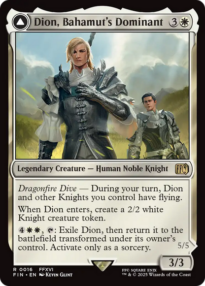 Dion, Bahamut's Dominant // Bahamut, Warden of Light (FIN-016) - FINAL FANTASY: (enchantment)