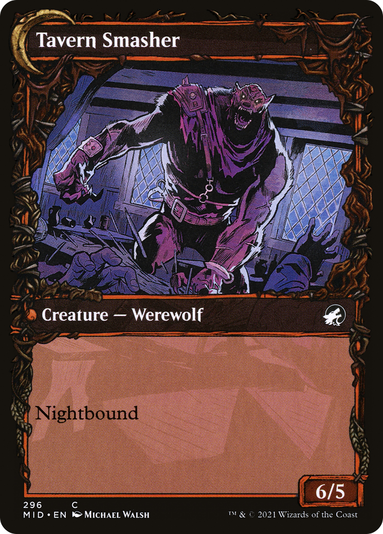 Tavern Ruffian (Showcase) (MID-296) - Innistrad: Midnight Hunt: (Showcase, Double Faced Transform)