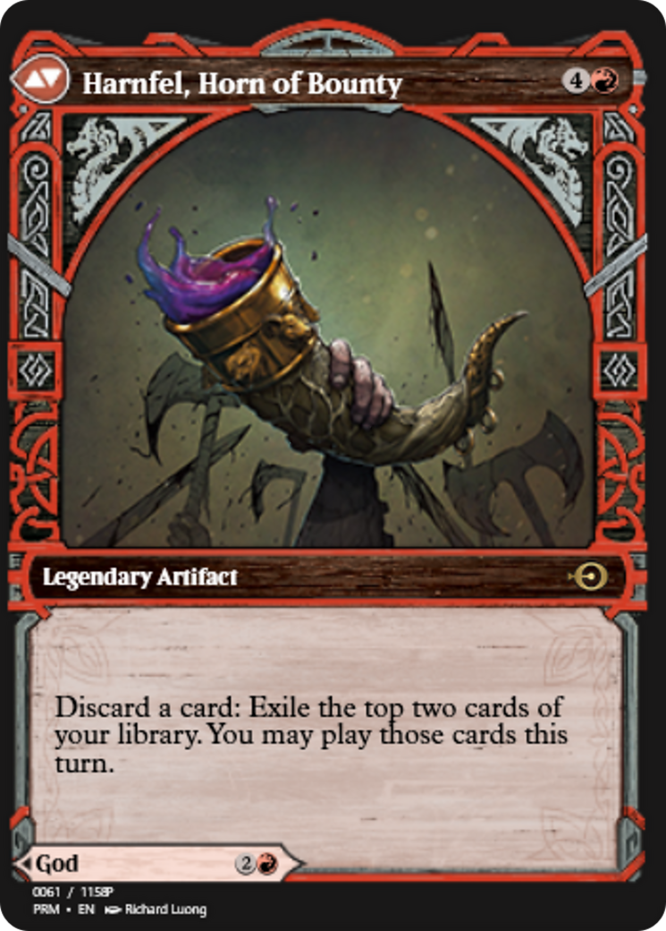 Birgi, God of Storytelling // Harnfel, Horn of Bounty (PRM-88320) - Magic Online Promos Foil