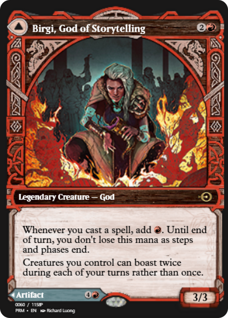 Birgi, God of Storytelling // Harnfel, Horn of Bounty (PRM-88320) - Magic Online Promos