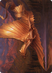 Adult Gold Dragon // Adult Gold Dragon (AAFR-058) - Adventures in the Forgotten Realms Art Series (Borderless) Foil
