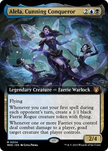 Alela, Cunning Conqueror (Extended Art) (WOC-034) - Wilds of Eldraine Commander: (Extended Art)
