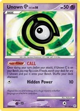Unown [C] 067/130  - Reverse Holofoil Diamond and Pearl - Uncommon