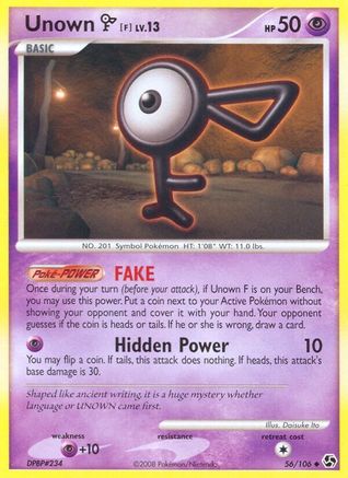 Unown [F] 056  - Reverse Holofoil Great Encounters - Uncommon