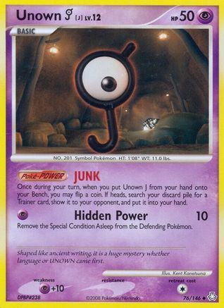 Unown (J) 076  - Reverse Holofoil Legends Awakened - Uncommon