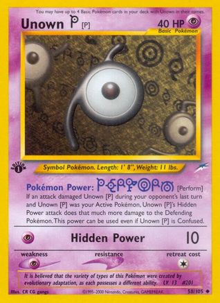 Unown [P] 058/105  - Unlimited Neo Destiny - Uncommon