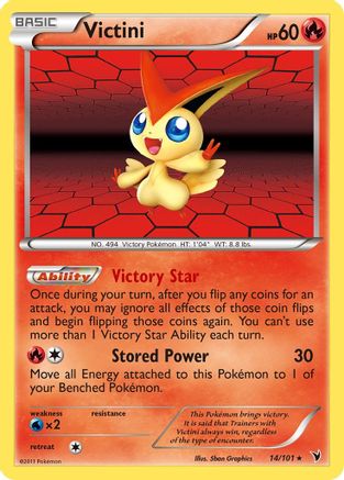 Victini (14) 014  - Reverse Holofoil Noble Victories - Holo Rare
