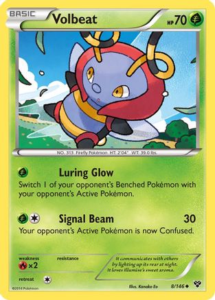 Volbeat 008  - Reverse Holofoil XY Base Set - Uncommon