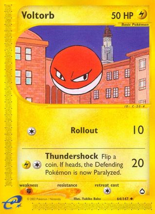 Voltorb (64) 064  - Reverse Holofoil Aquapolis - Uncommon