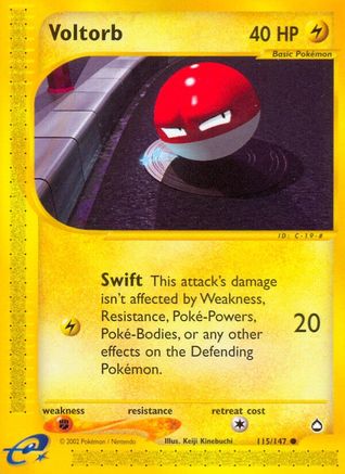 Voltorb (115) 115  - Reverse Holofoil Aquapolis - Common