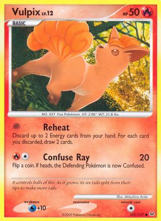 Vulpix 102/127  - Reverse Holofoil Platinum - Common