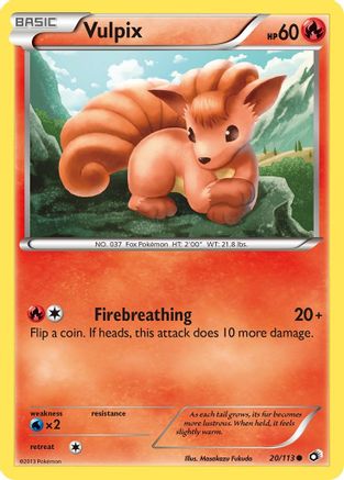 Vulpix 020/113  - Reverse Holofoil Legendary Treasures - Common