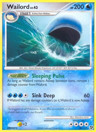 Wailord 030  - Reverse Holofoil Great Encounters - Rare